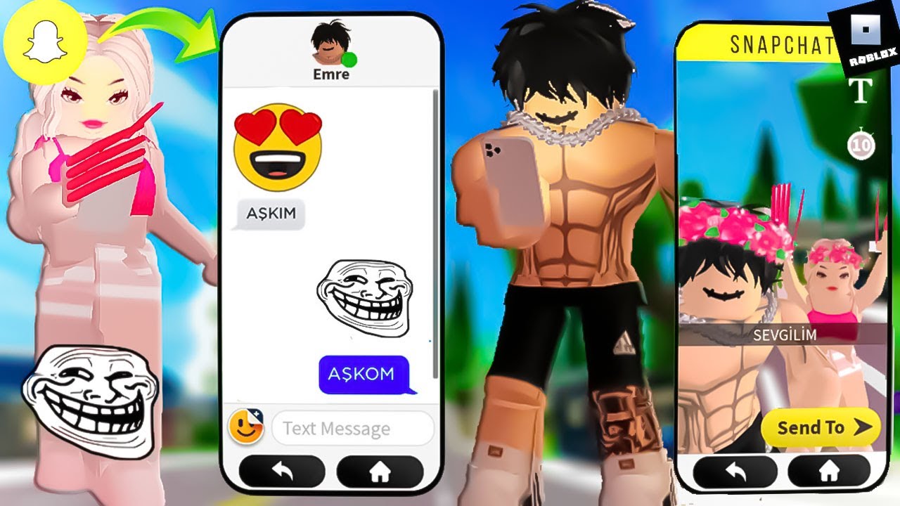 Roblox SNAPCHAT'TE  SEVGİLİ ARAYANLARI TROLLEDİM😂(Brookhaven 🏡Rp))