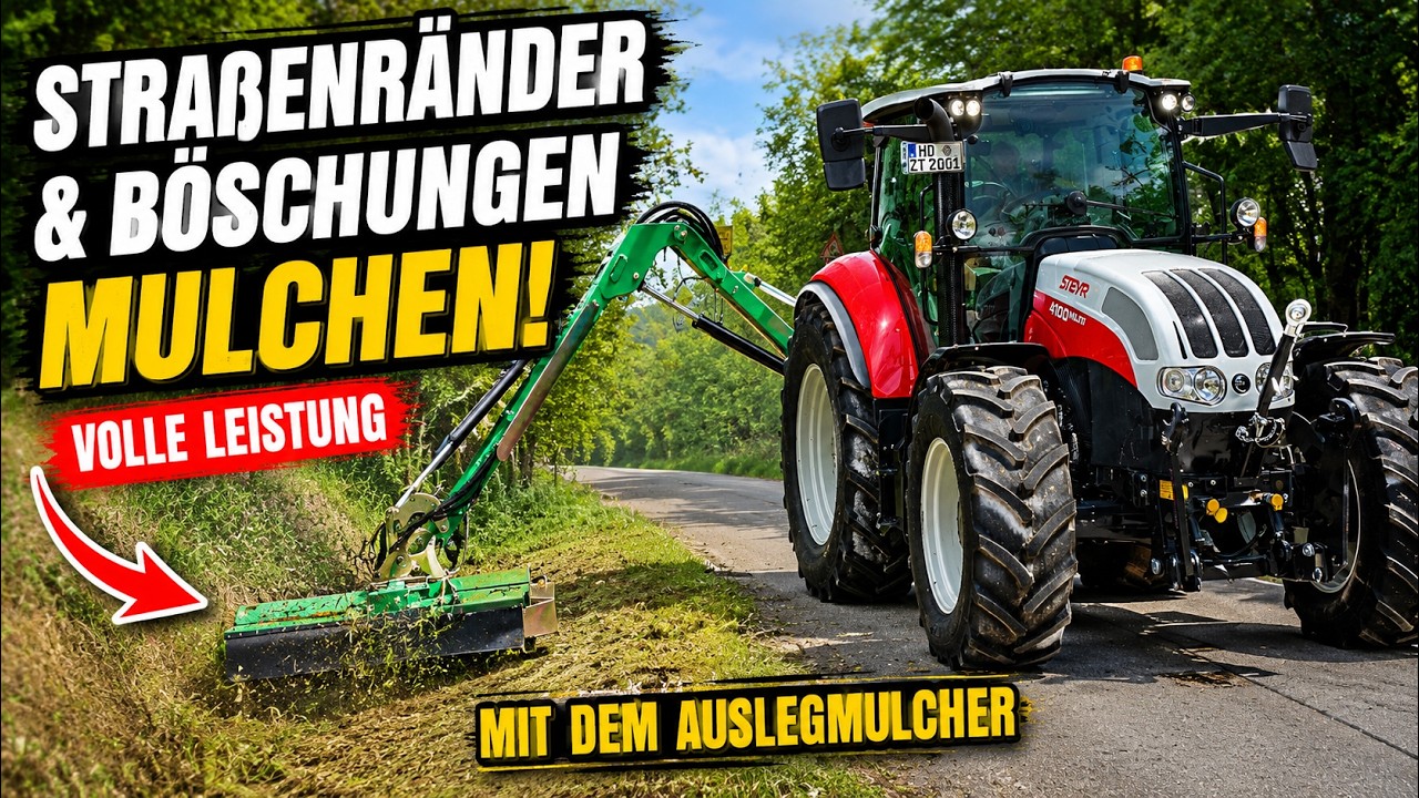 Stra&szlig;enr&auml;nder und B&ouml;schungen mulchen &ndash; Volle Leistung mit dem Auslegmulcher