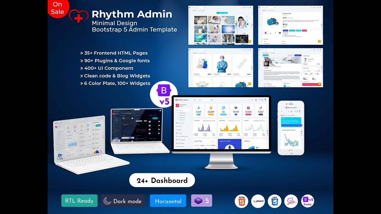 Explore Clean UI with Medical Admin Template for 2025 Clinics
