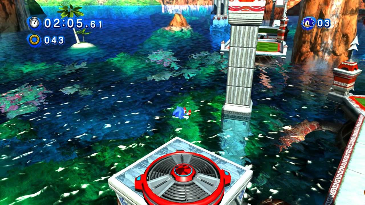 Classic Sonic in Modern Seaside Hill (Sonic Generations)