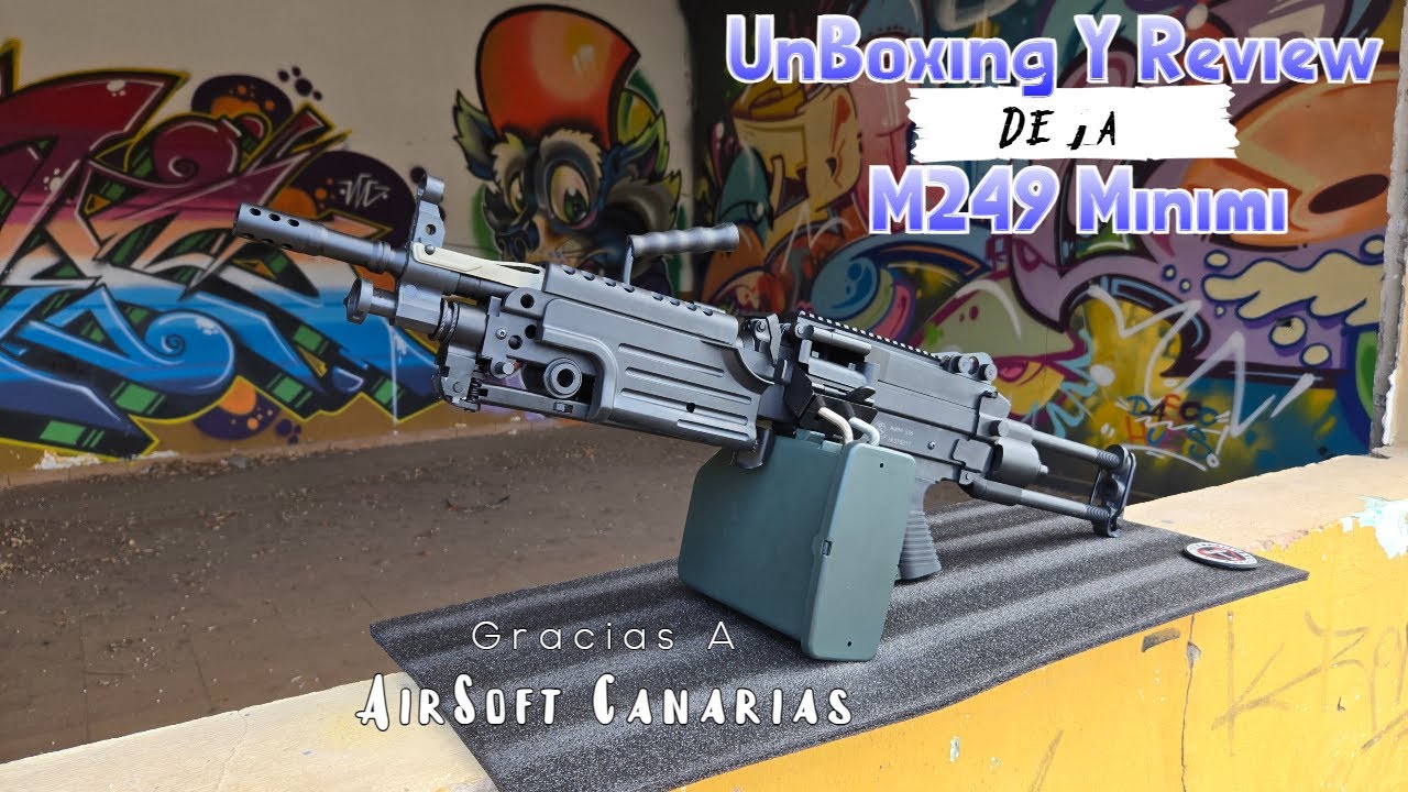 UnBoxing Y Review De La M249 Minimi - Gracias A AirSoft Canarias - #unboxing #airsoft #review