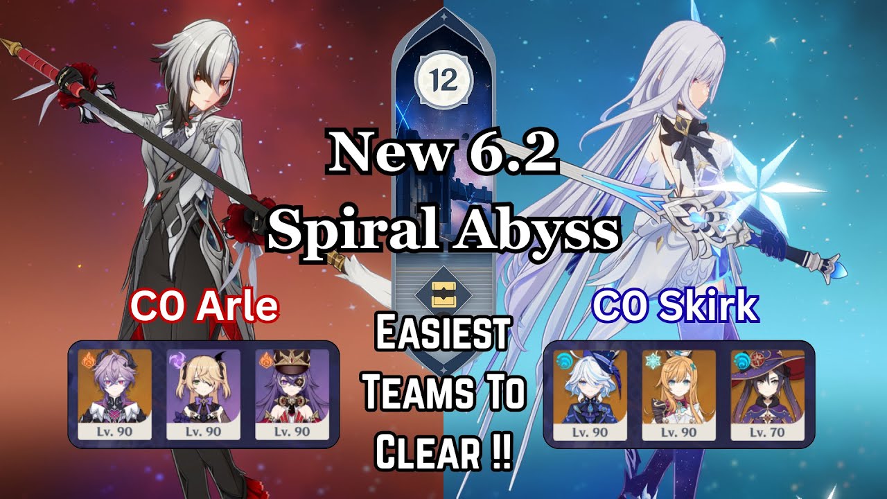 Easiest Teams to clear Spiral Abyss ! | Skirk and Arlecchino | 6.2 Spiral Abyss | Genshin Impact