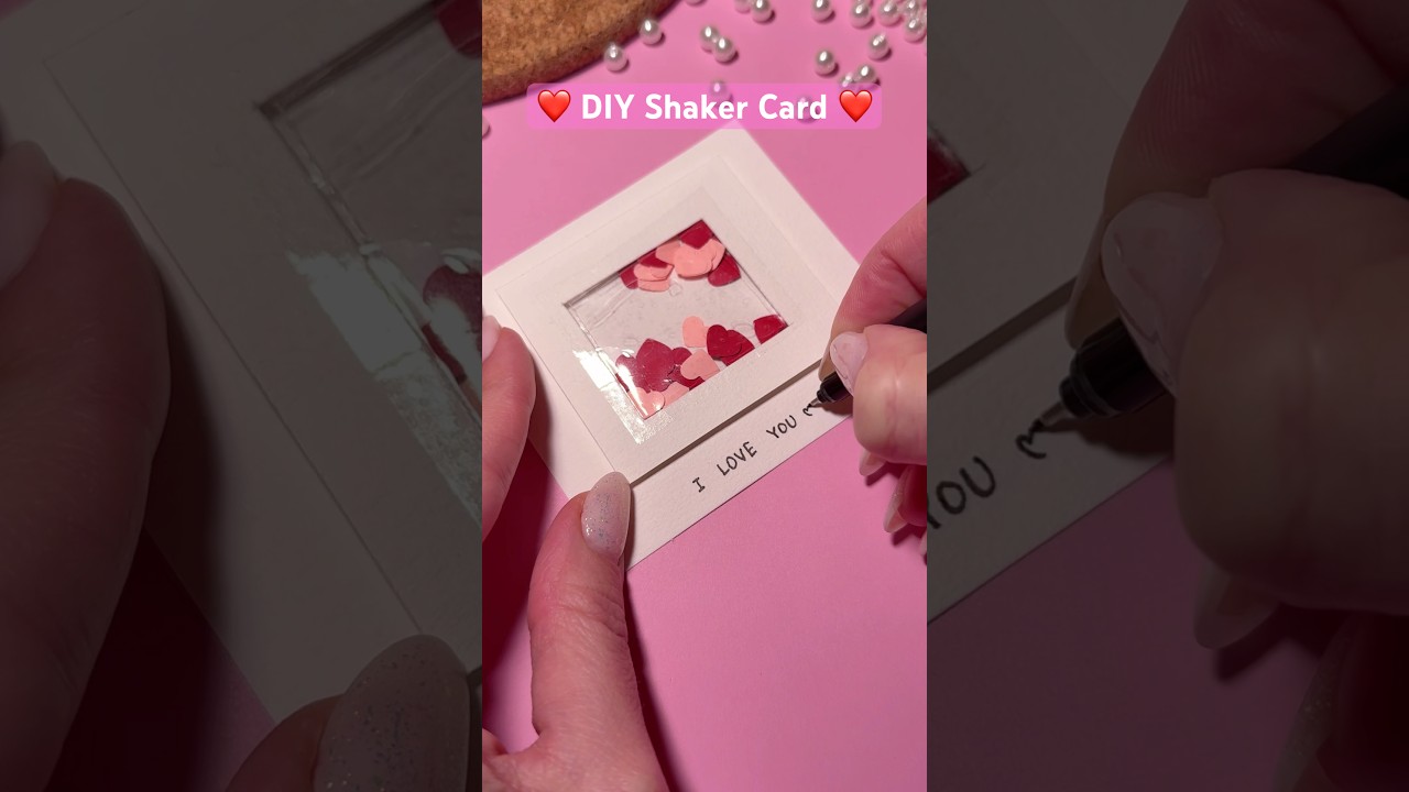 DIY Shaker Card ❤️ Handmade Love Card Idea! #shorts
