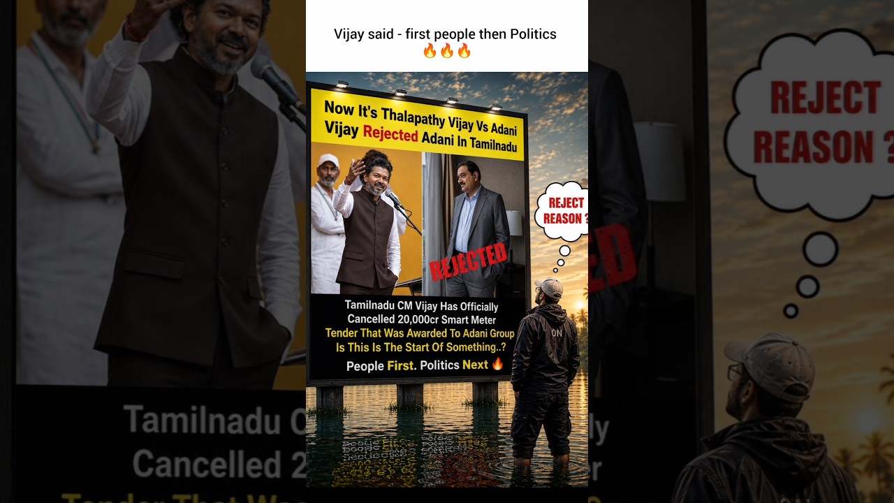 Now It's Thalapathy Vijay Vs Adani Vijay Rejected Adani In Tamilnadu #India #shortvideos #memes