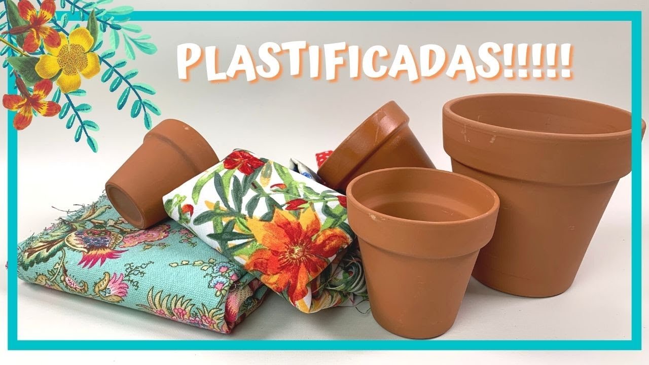 👍 Forrar  MACETAS con TELA de manera ''PERFECTA'' ( Parecen Compradas)🪴y PLASTIFICADAS!!!!!!!