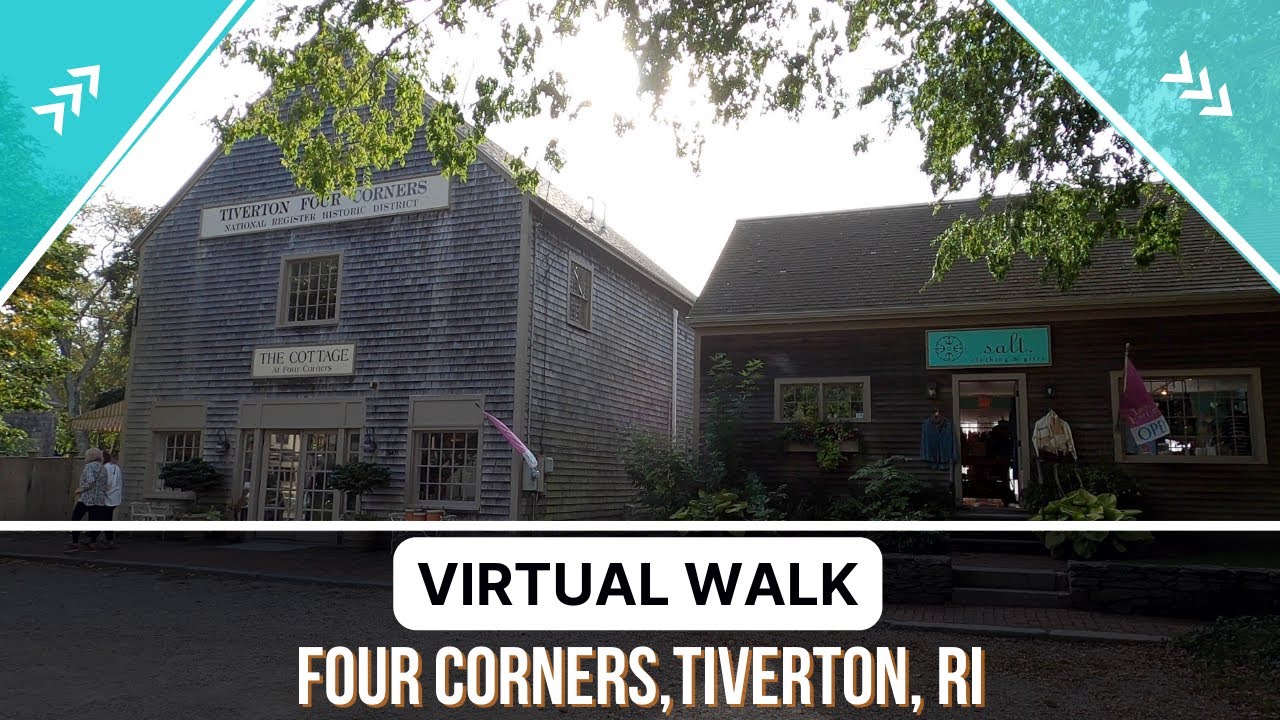Four Corners in Tiverton, Rhode Island: Village Walkthrough -  New England Background  Town Ambiance