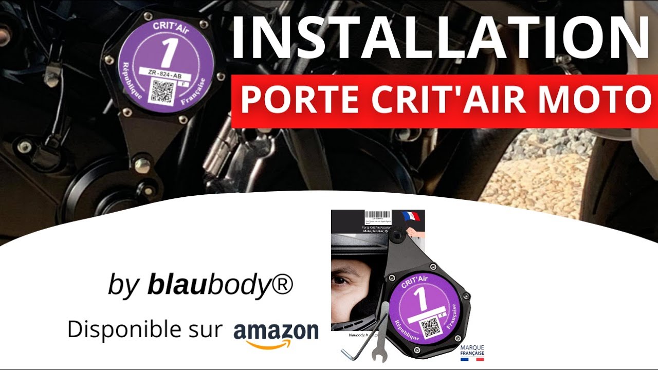 Comment installer un porte vignette Crit'Air / Assurance Moto ? (Format Hexagonal) - blaubody&reg;