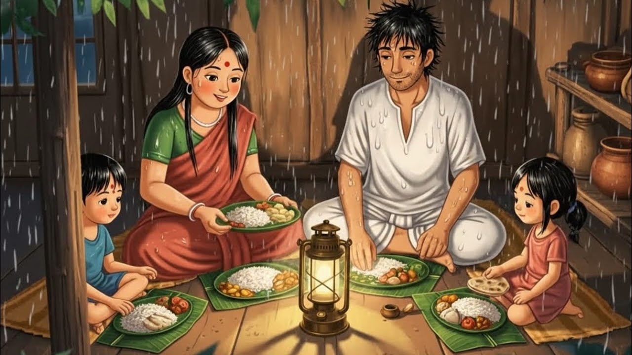 Cozy Monsoon Family Time 🕯️1990s Indian Village Life | Ghibli Style ASMR