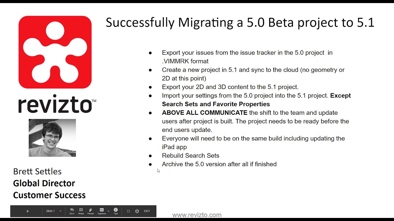 Migrating project from a Revizto 5.0 Beta Build to 5.1