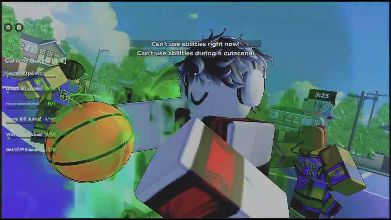 Playing basketball on Roblox