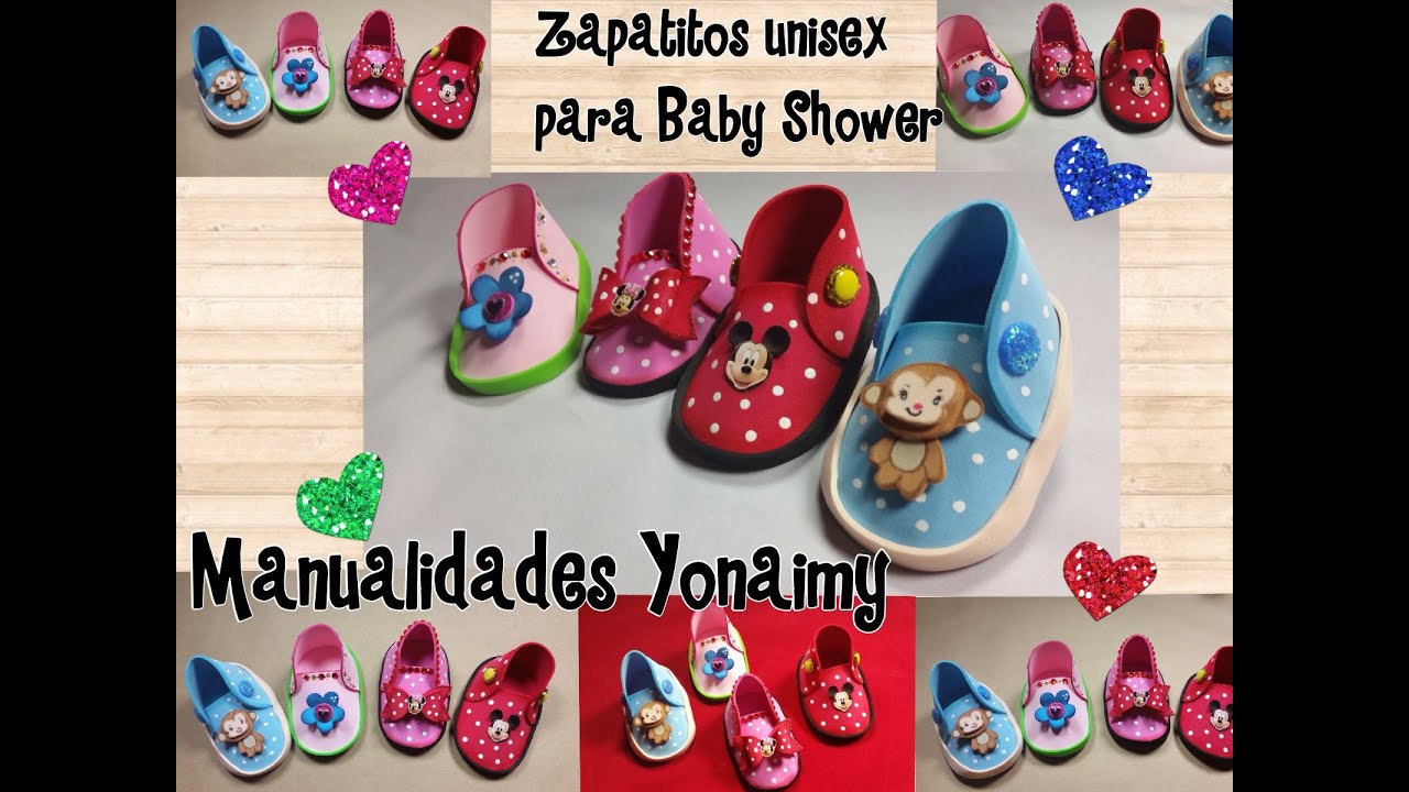 ZAPATITOS UNISEX  PARA BABY SHOWER DE FOAMY O GOMA EVA