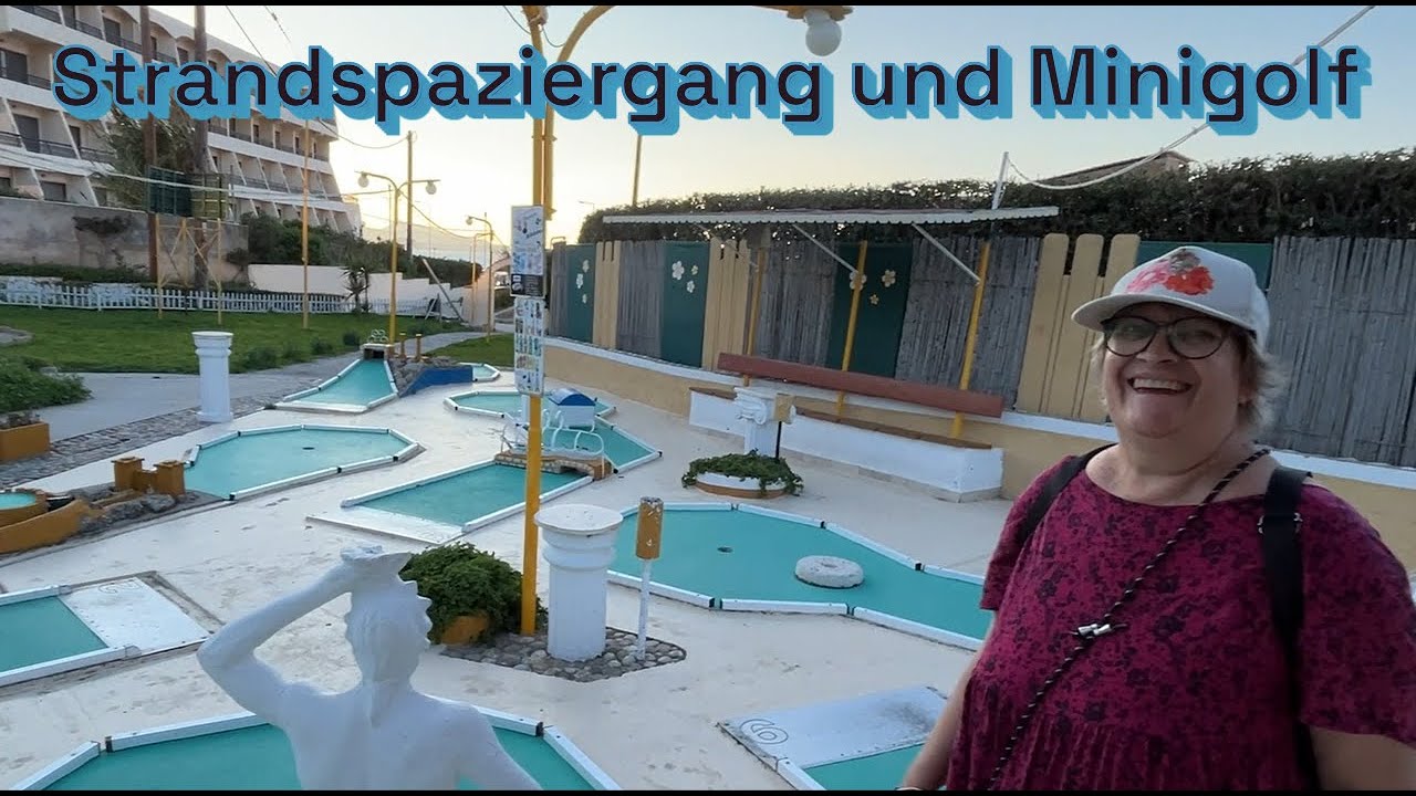 Rhodos - Strandspaziergang und Themen-Minigolfplatz mit griechischen antiken St&auml;tten
