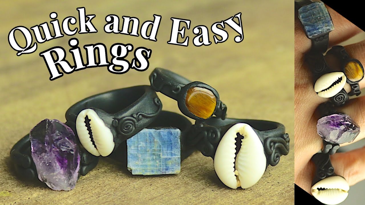 DIY Clay Rings with Polymer Clay Tutorial 🔮 EASY 🔮🐚