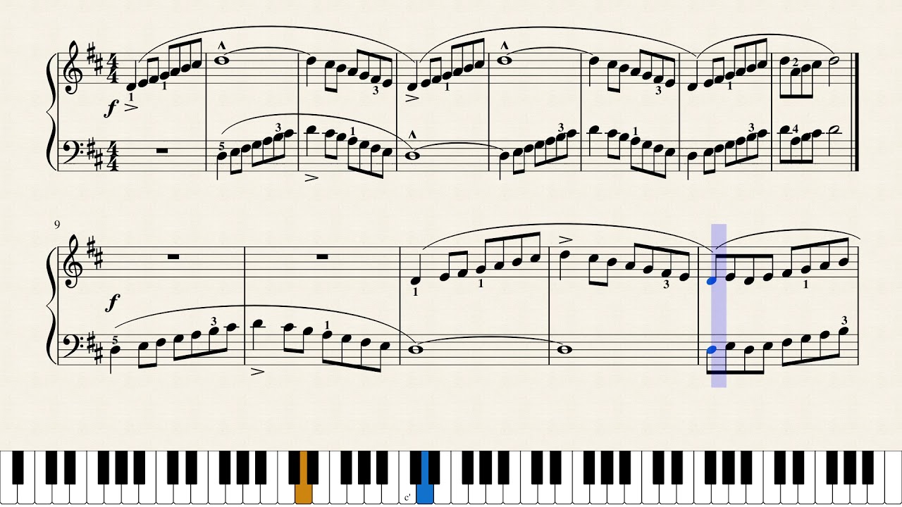 바이엘(Beyer) - D Major Scale (Before No. 75)