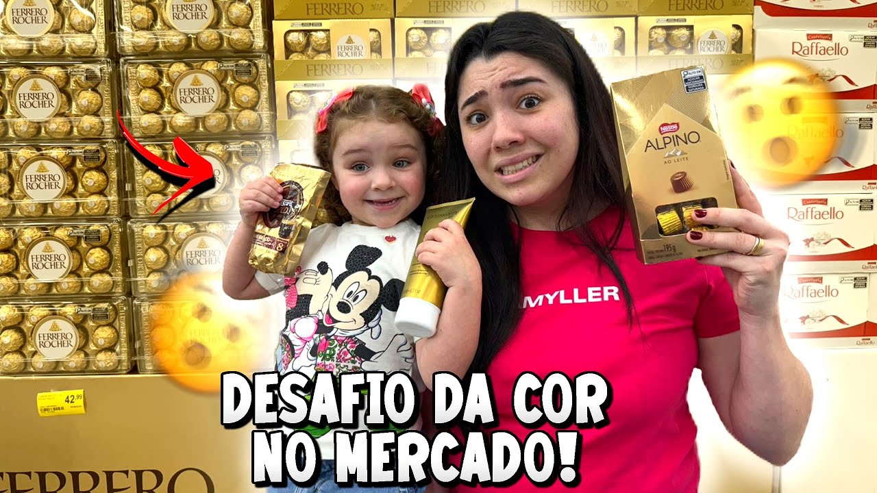 DESAFIO DA COR DOURADA no mercado com a diva | *ela descobriu?
