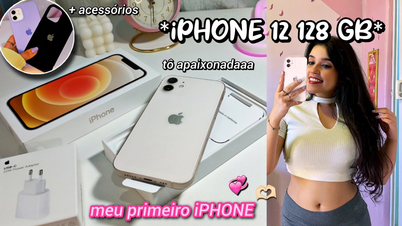 MEU PRIMEIRO iPHONE - iPhone 12 128gb + acessórios | Unboxing