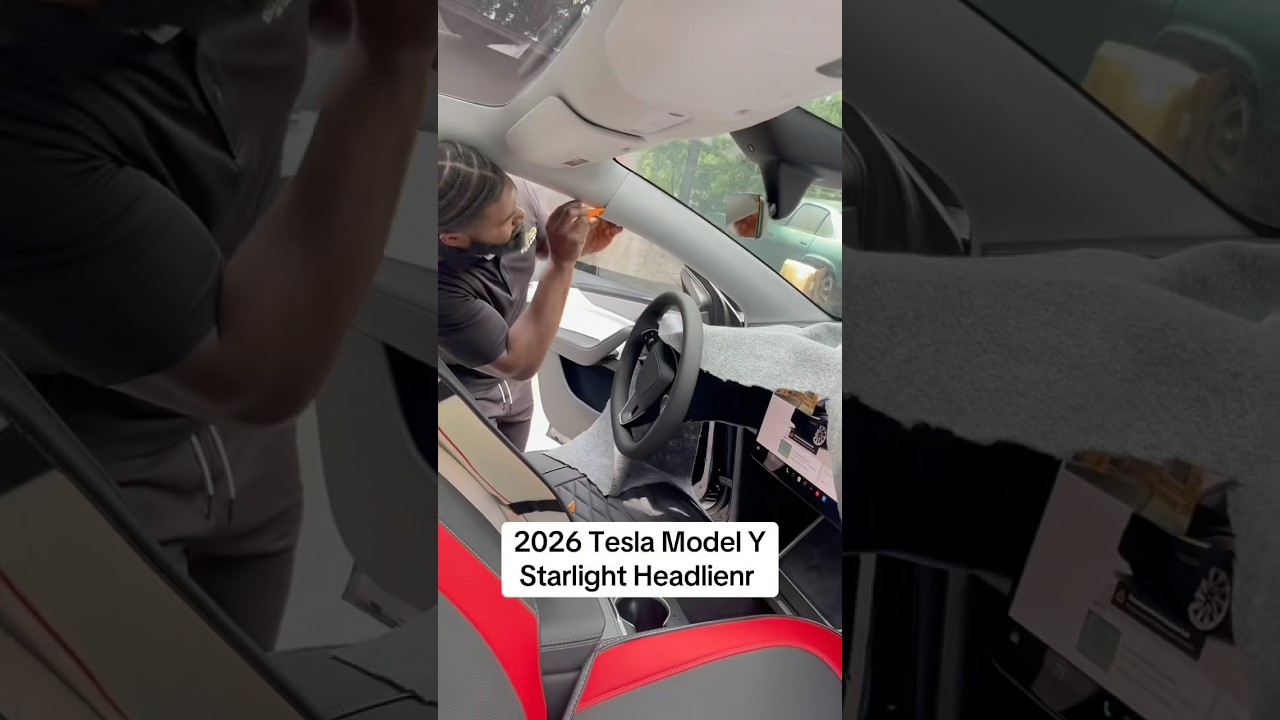 Модель Y 2026 года превратилась в галактику 🌌 Индивидуальная отделка потолка в стиле &laquo;звёздного н...