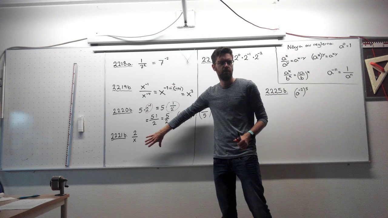 Matematik 1b, 2.3. Lösningar till uppgifter om Potenser med negativa exponenter
