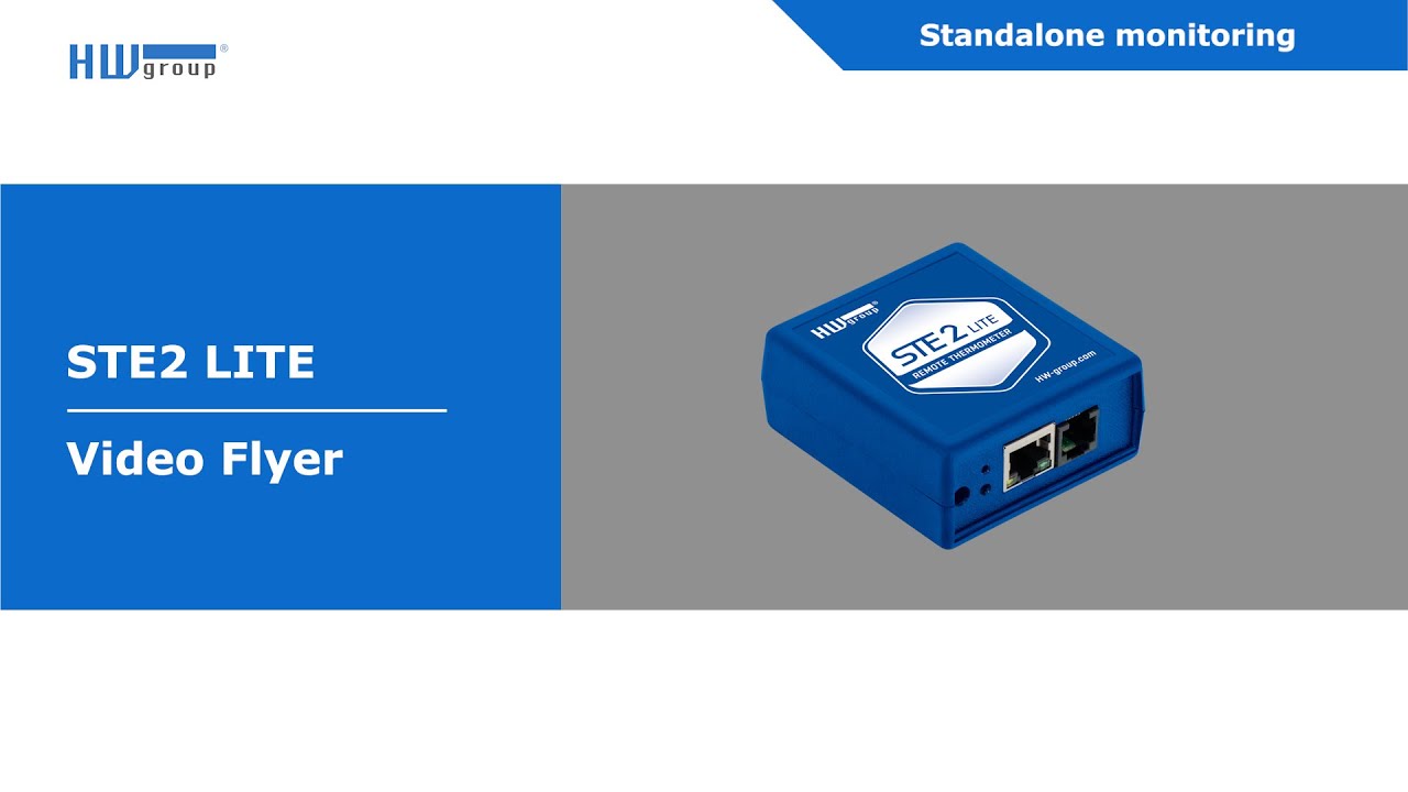 STE2 LITE: Remote location temperature monitoring with email alerts. HWg Video Flyer HV64