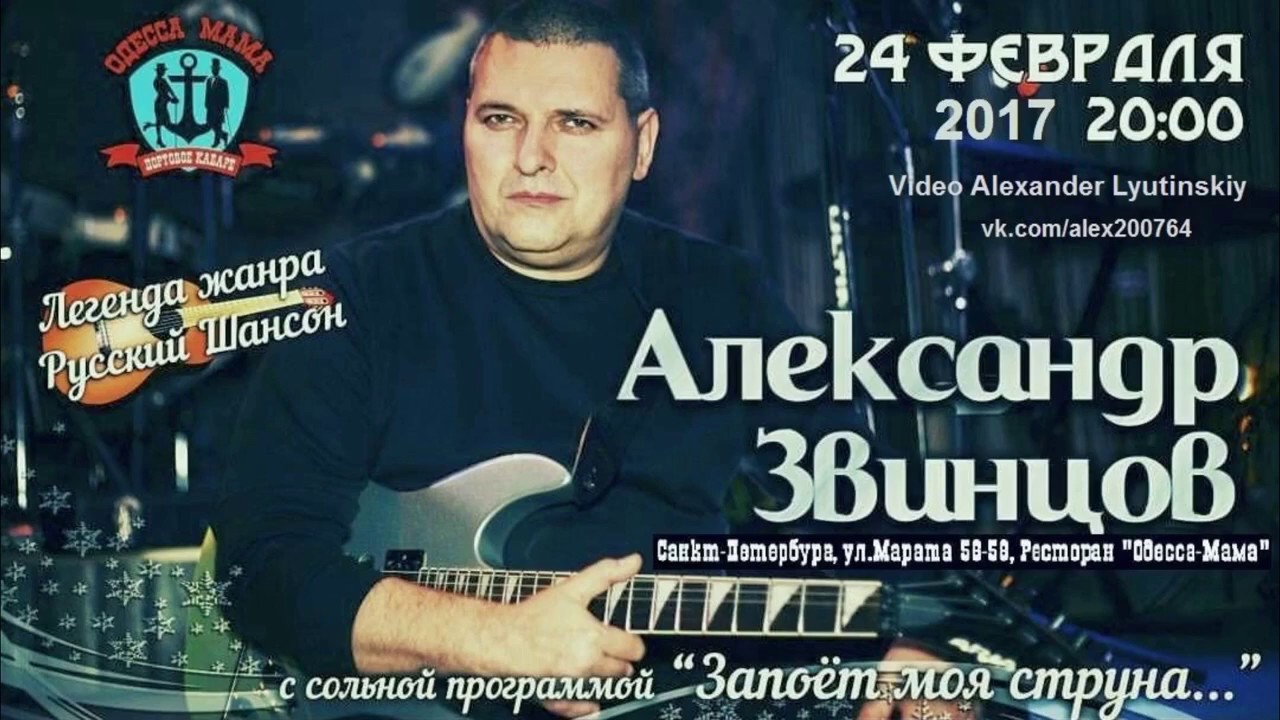 Концерт Александра Звинцова в Санкт-Петербурге 24.02.17г.
