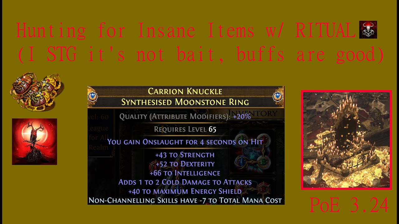 PoE 3.24 Necropolis - Ritual Currency Strategy - Shocking amount of raw div + synth items
