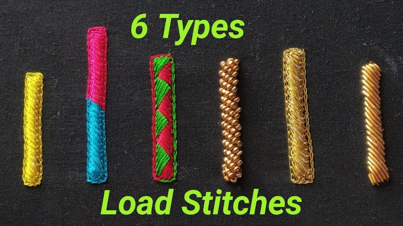 6 Types Load Or Embossed Stitches | Aari Works | Maggam Works