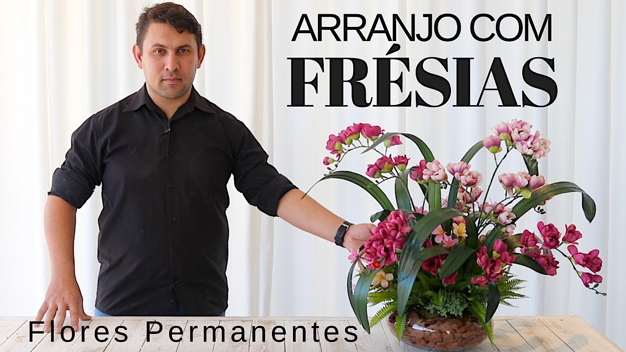 Como fazer Arranjo com Frésias - Flores Permanentes (Artificiais)