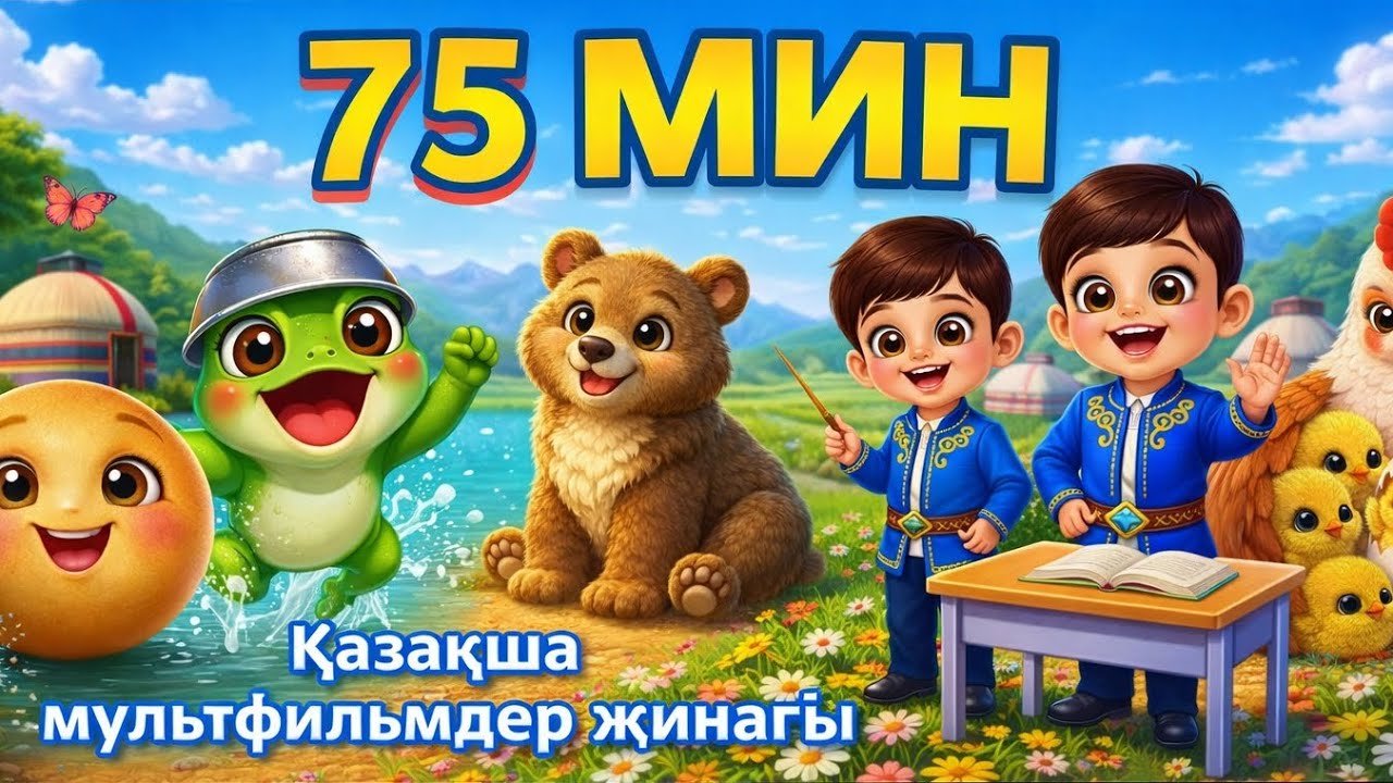 Аю аю туршы|Бака бака балпак|Бауырсак|Жеті лак|Аю аны|Казакша мультфильм|Аю отыр партада|Баламикс