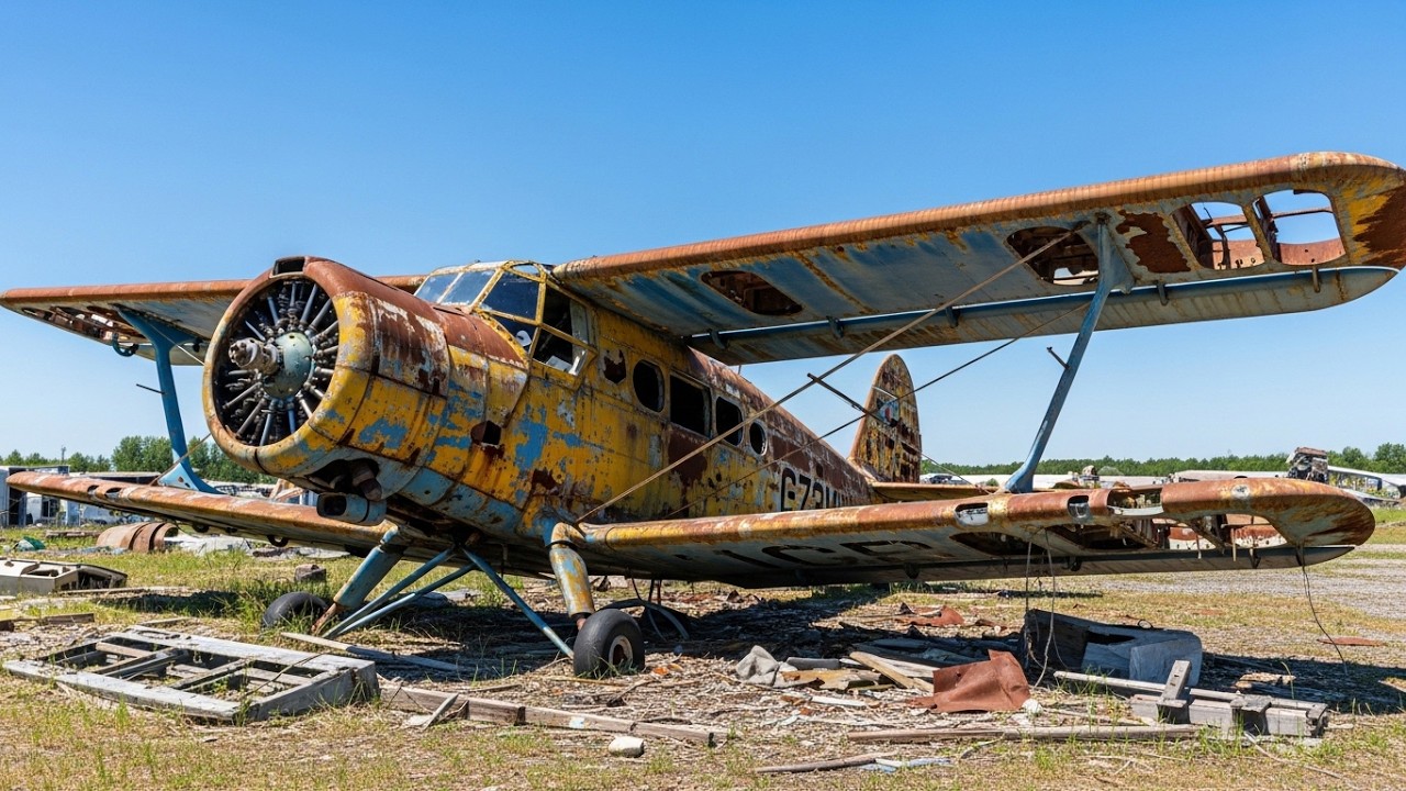 Abandoned B&uuml;cker B&uuml; 131 Aircraft Found Rusting in Scrap Yard &ndash; Full Restoration and Revival Process