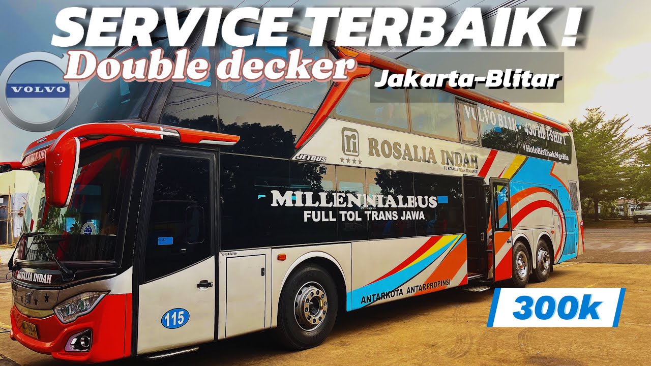 NAIK BUS TINGKAT NYAMAN & MURAH‼️🥰|| TRIP ROSALIA INDAH DOUBLE DECKER JAKARTA-BLITAR..!!