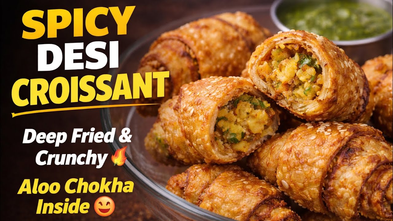 Spicy Desi Croissant Bites | Deep Fried & Super Crunchy 😍🔥