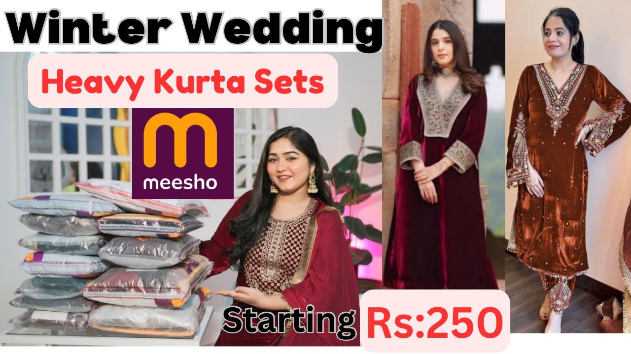 Most Beautiful Meesho Wedding Special Heavy Kurta Sets Haul Rs:250 Starting #meesho #kurtaset