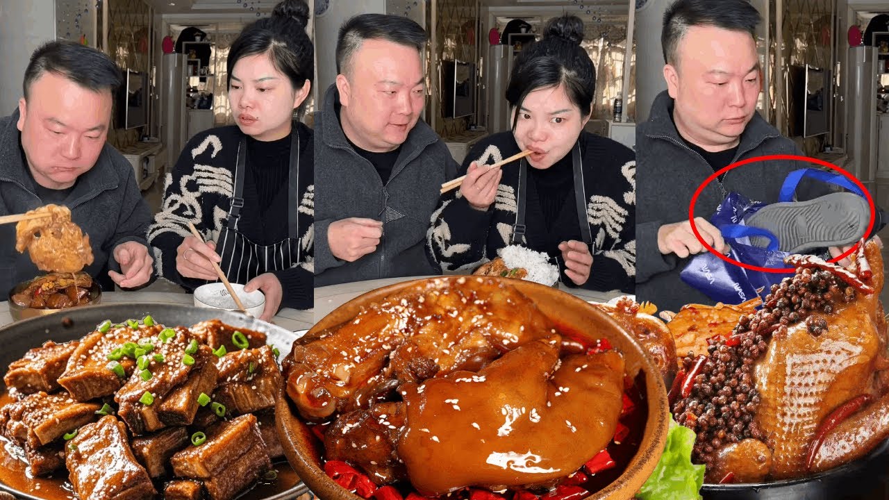 自私老公想要吃独食，假装点烧烤让他主动把饭都给我，靠拖鞋你喜欢吗?