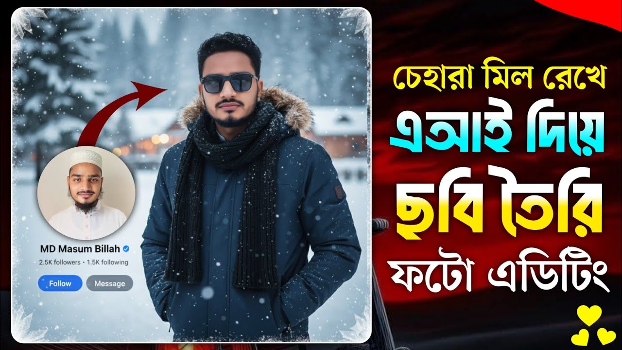 New trending winter photo editing tutorial Ai || এআই দিয়ে আকর্ষণীয় ফটো এডিটিং || এ আই 