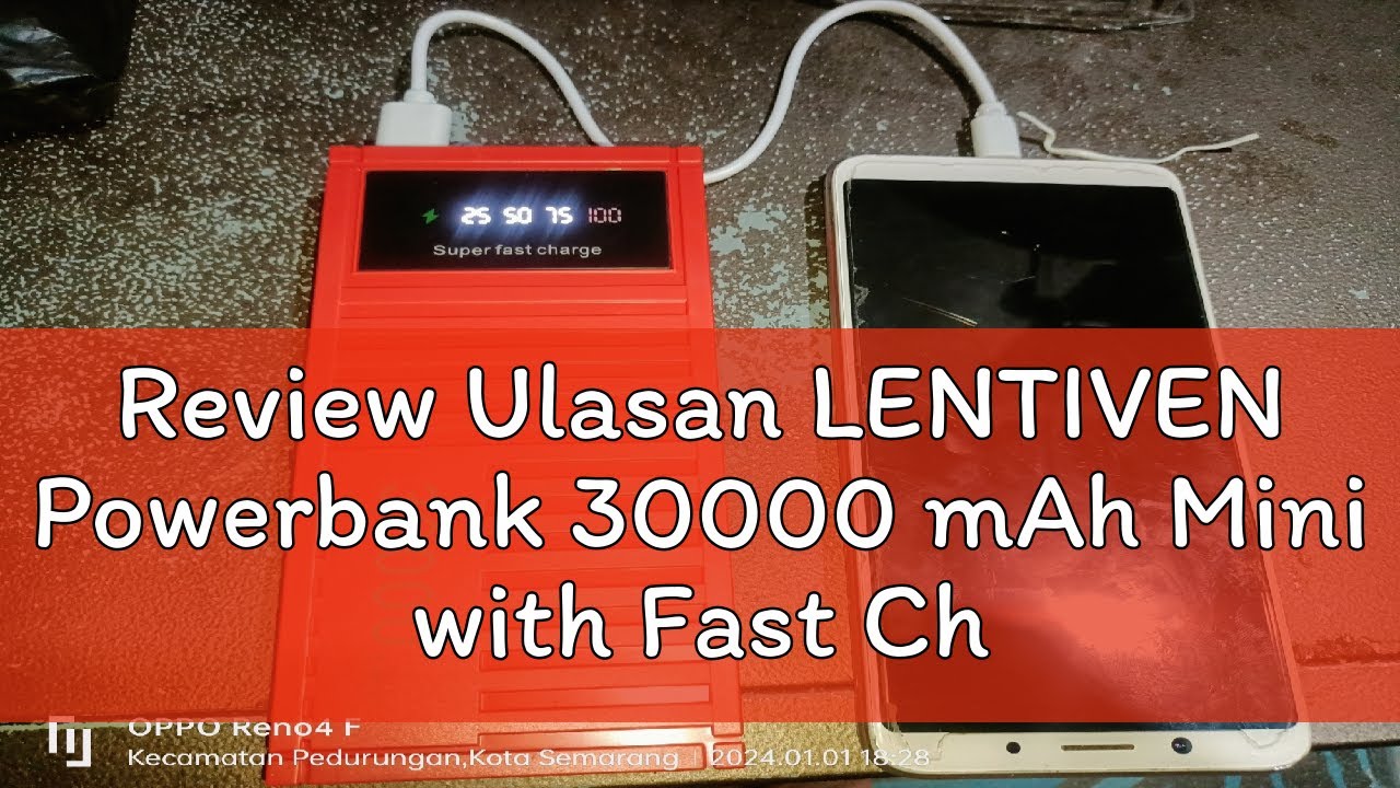 Review Ulasan LENTIVEN Powerbank 30000 mAh Mini with Fast Charging BH73