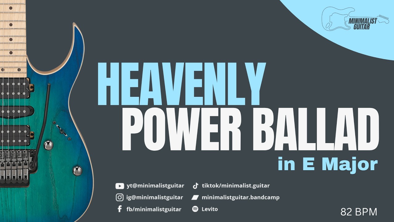 Heavenly Power Rock Ballad in E Major l Guitar Backing Track