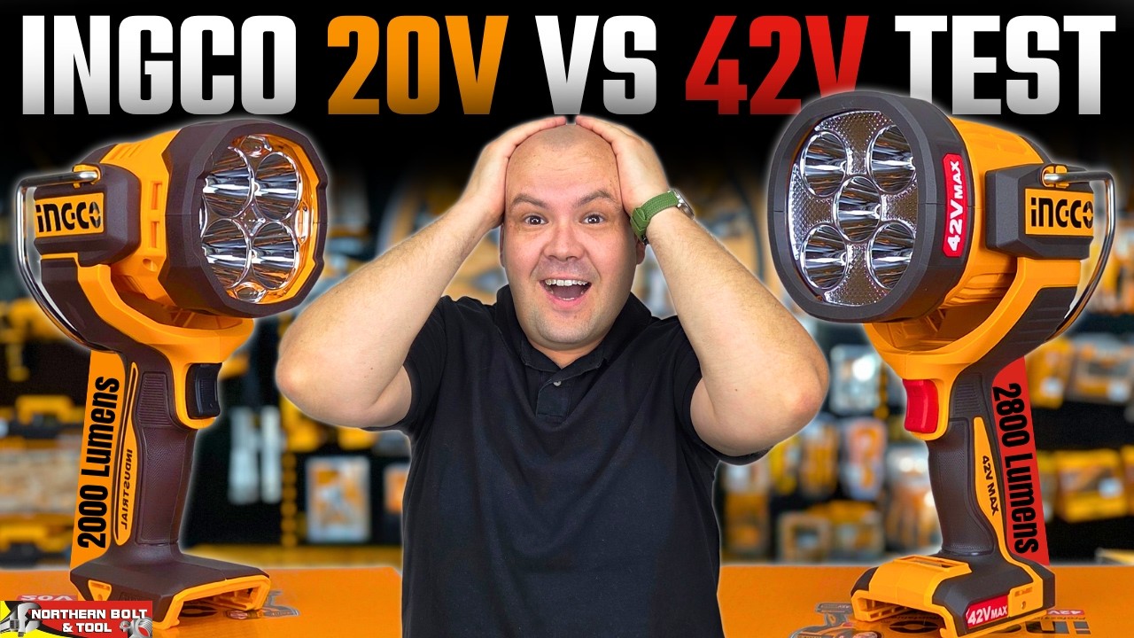 Какой лучше? Сравнительный тест Ingco 20V и 42V: беспроводные рабочие лампы.