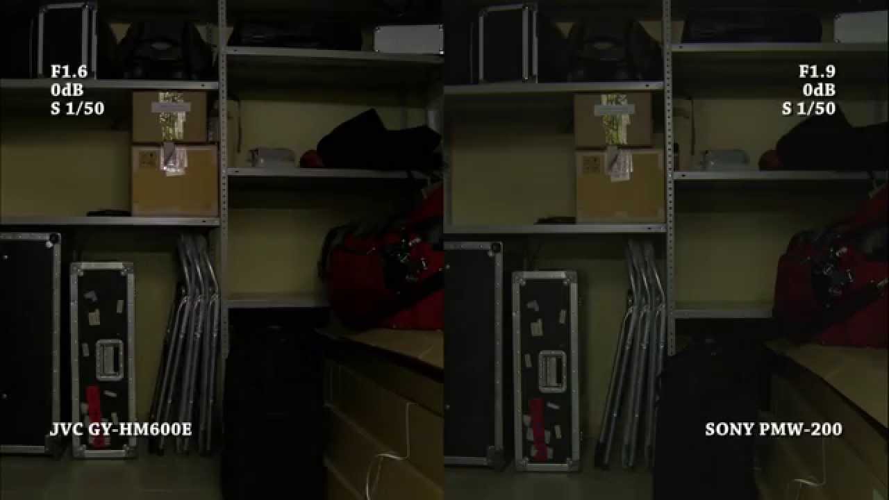 JVC GY HM600 vs SONY PMW 200. Low light test