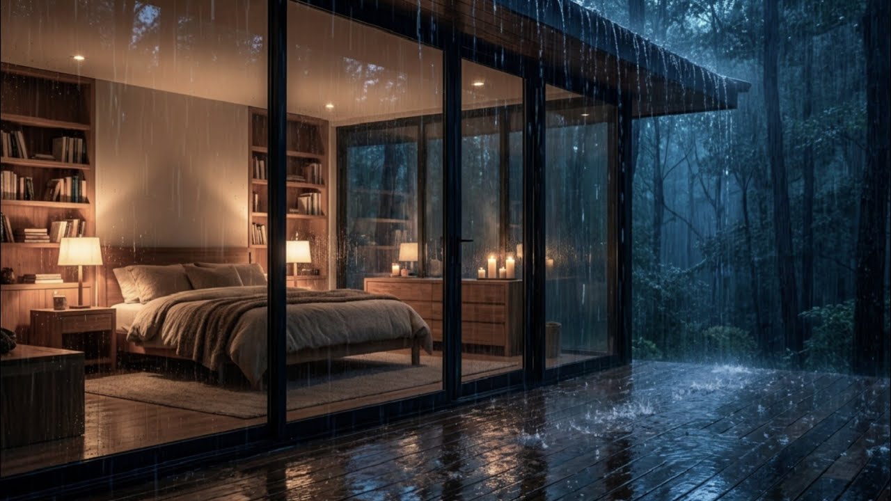 Deep Sleep Rain Sounds 🌧 Cozy Cabin Rain All Night for Deep Rest
