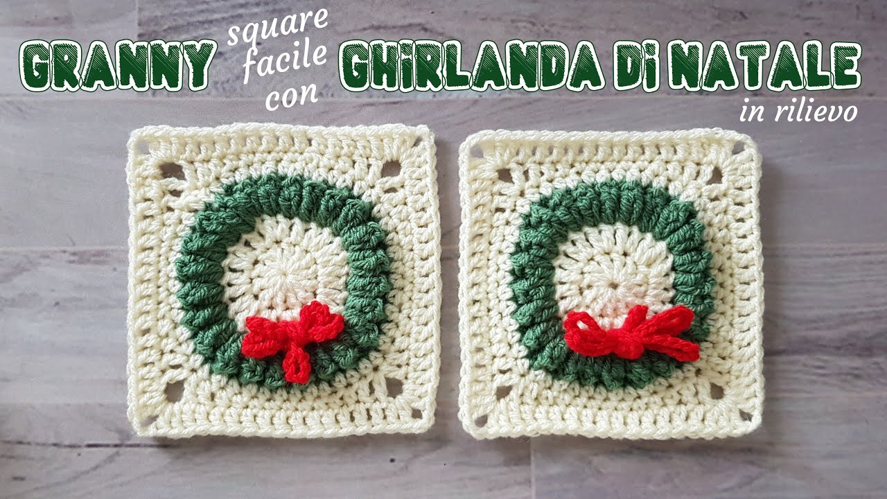Granny Square facile con la ghirlanda di Natale