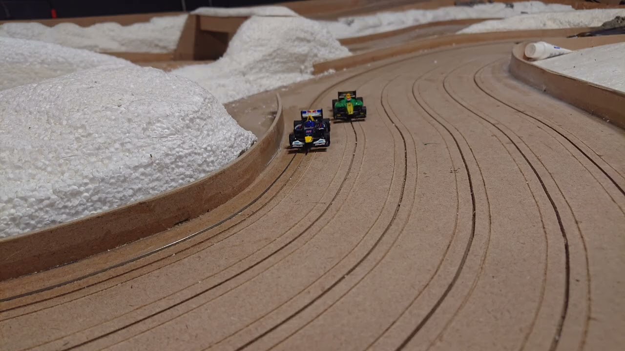 Murder Valley Raceway - hand routed - HO slot car raceway - Under Construction.