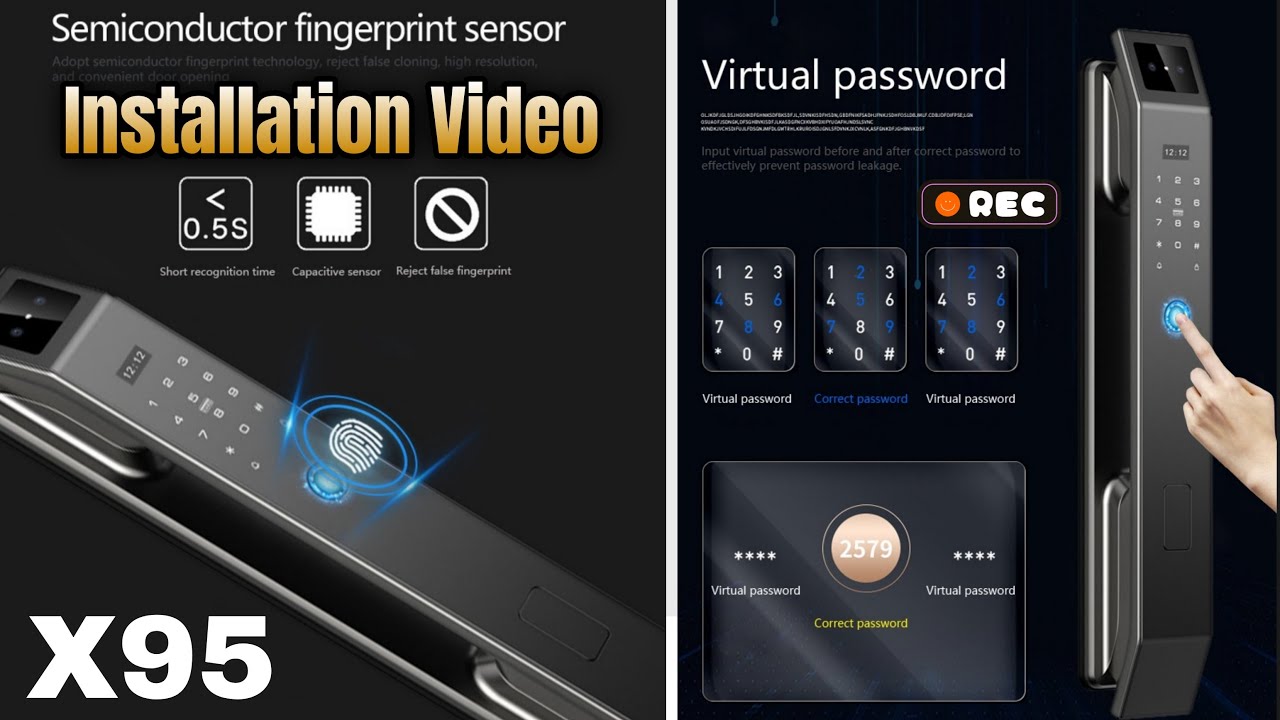 Golens X95 Luxury Smart Digital Door Lock Installation Video / Install Smart Door Lock | GOLENS X95