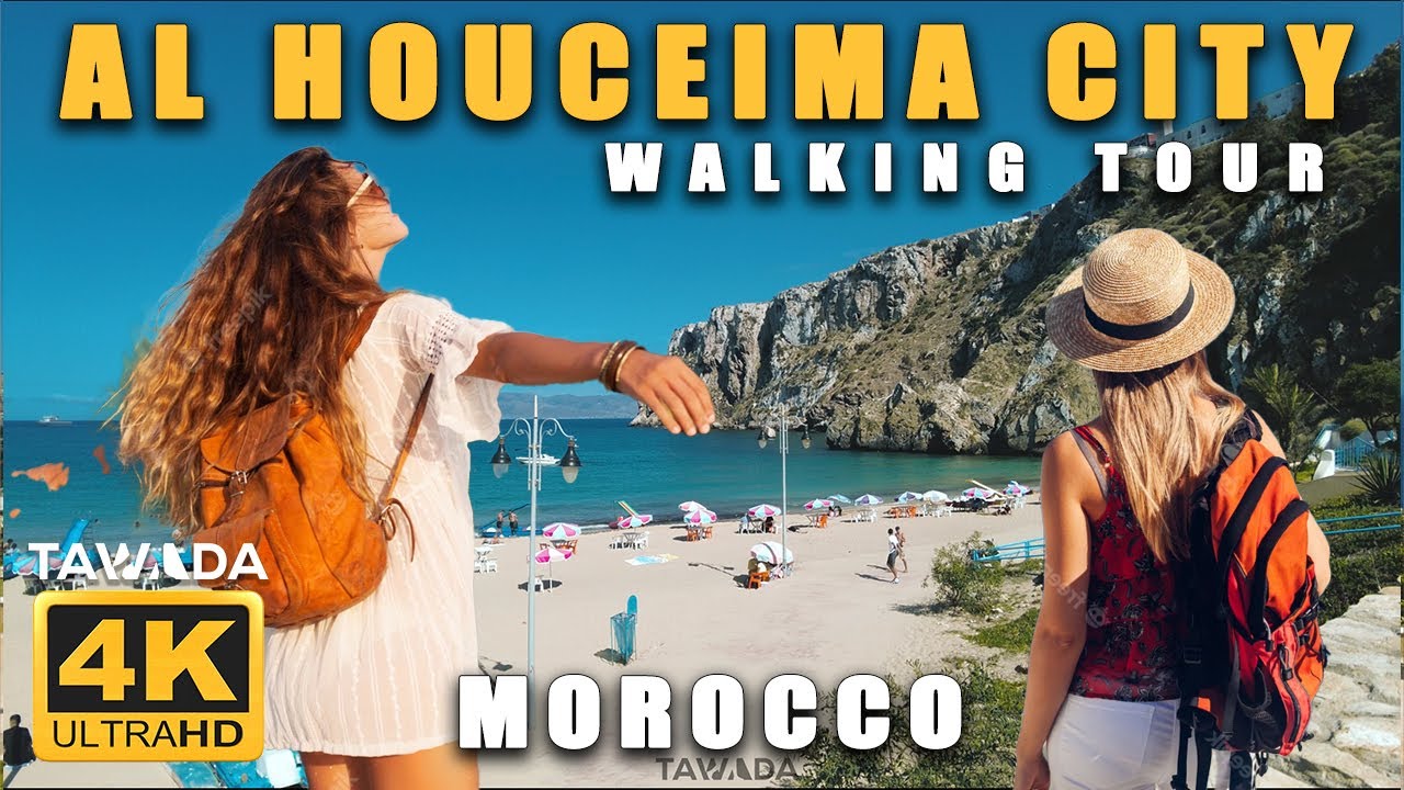 Al Houceima city downtown walking tour ( Morocco 4K UHD )