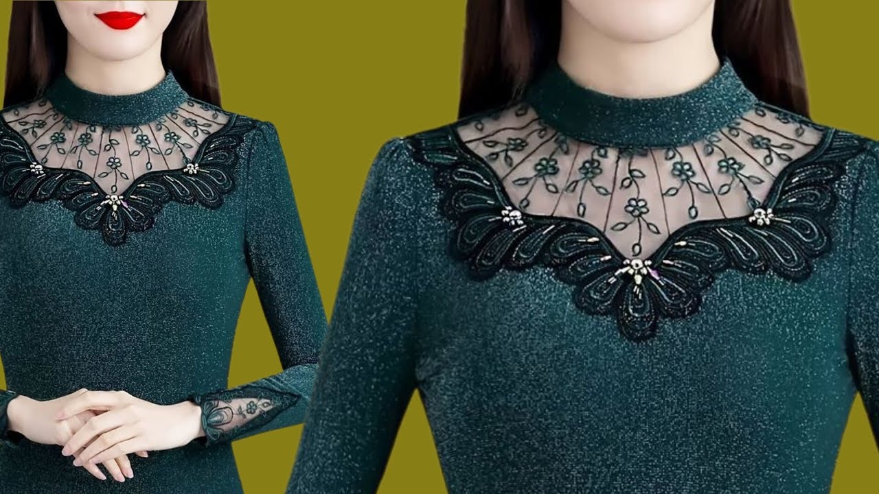✅ Blouse Neck Design with Lace | Easy Tutorial for Beginners