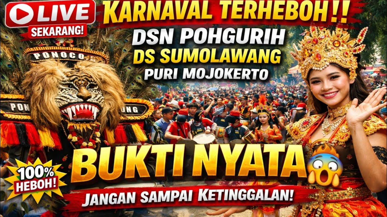 🔴KARNAVAL TERHEBOH‼️DSN POHGURIH DS SUMOLAWANG PURI MOJOKERTO BUKTI NYATA 😱
