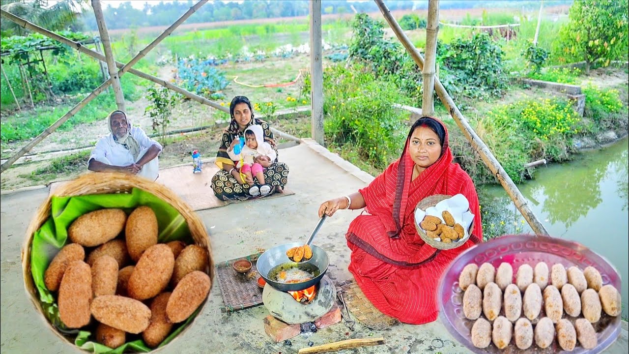বিট,গাজর,মটরশুঁটি দিয়ে দোকানের মতো ভেজিটেবল চপ বানালাম, দাদু অনেকগুলো খেয়ে নিলো