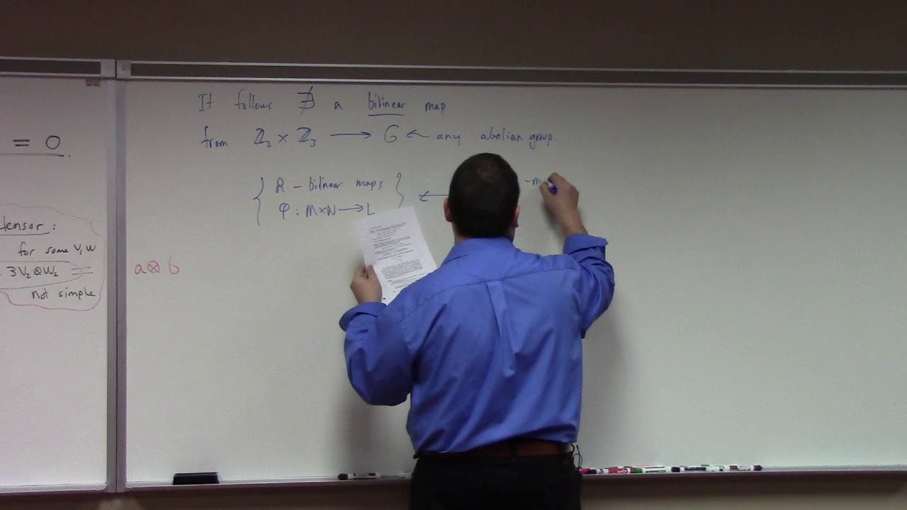 Abstract II: tensor products, word on symmetric and antisymmetric, 1-23-19