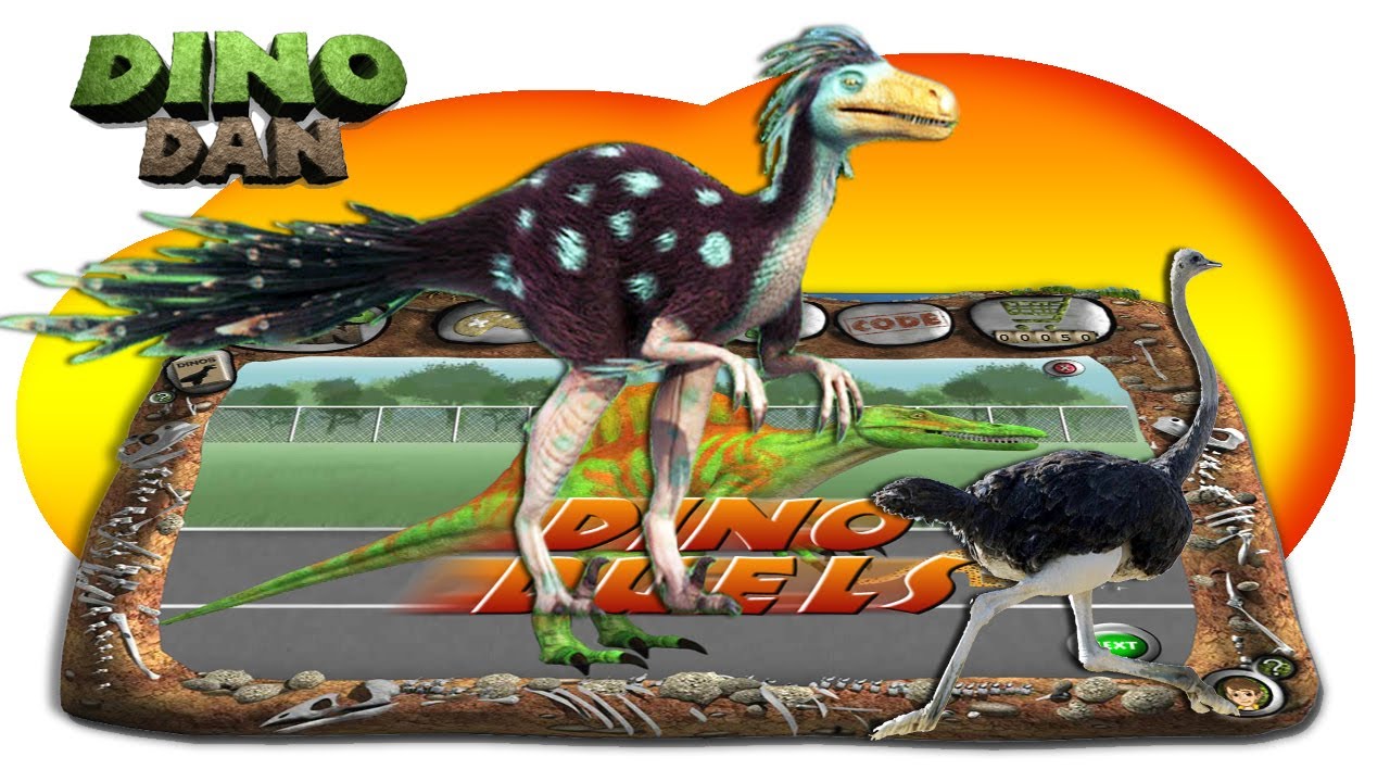 DINO DAN : DINO DUELS   -  Dromaeosaurus Vs Ostrich #MakeForKids