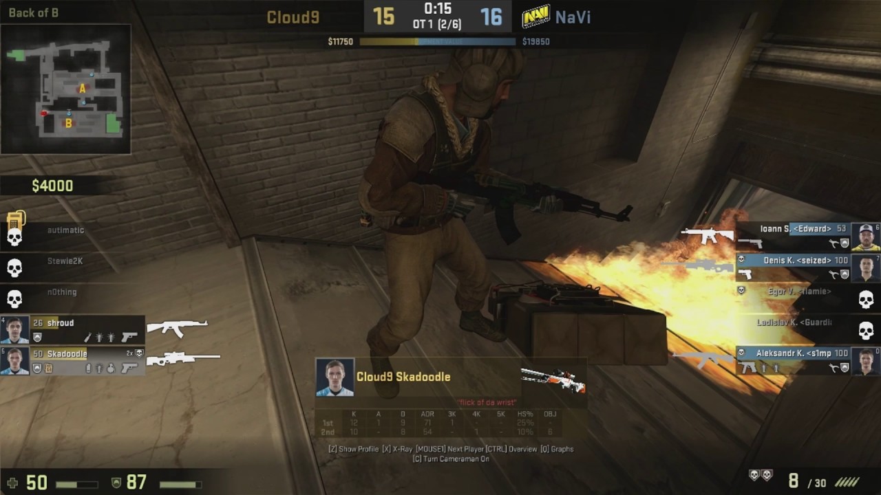 Cloud9 Skadoodle ACE vs Navi Train @ ESL COLOGNE 2017