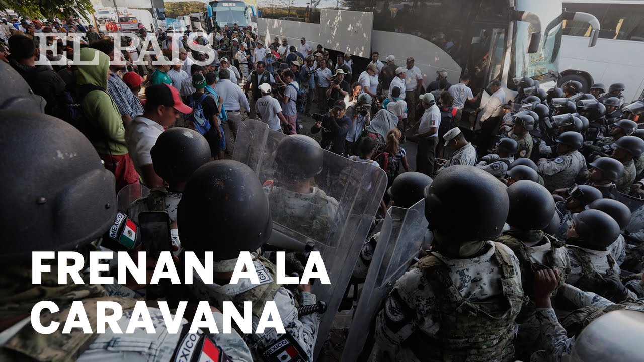 MÉXICO: La GUARDIA NACIONAL choca contra un grupo de MIGRANTES